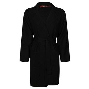 Max Mara Black Wrap Coat With Belted Waist - NWT